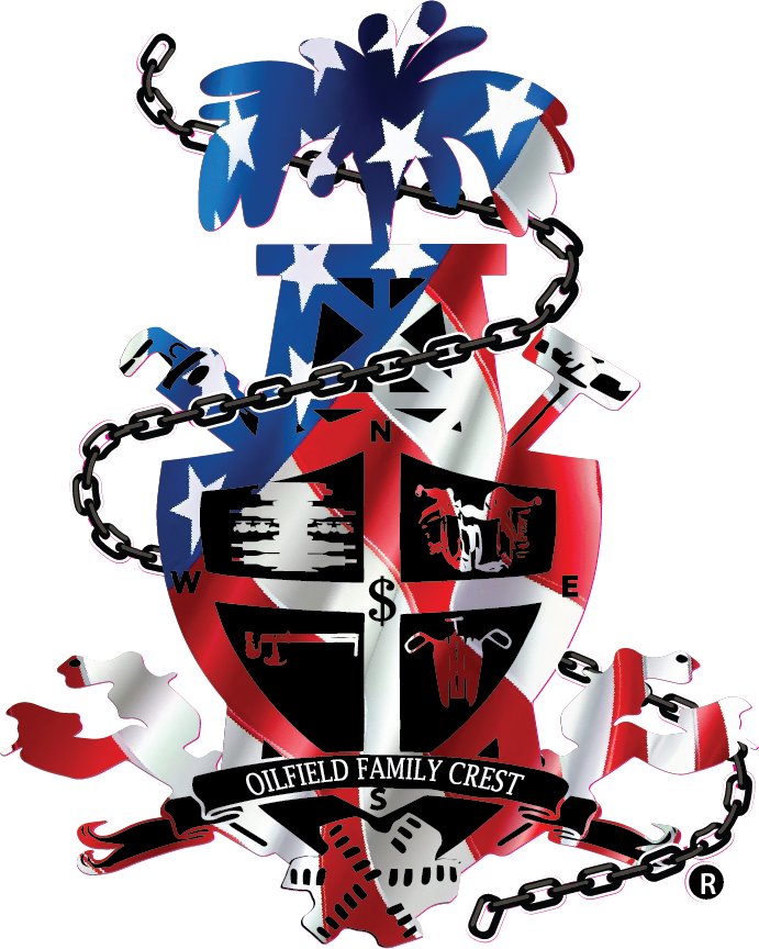 Oilfield Family Crest Decal - American Flag