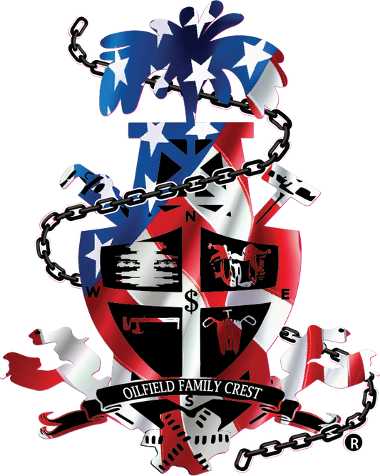 Oilfield Family Crest Decal - American Flag