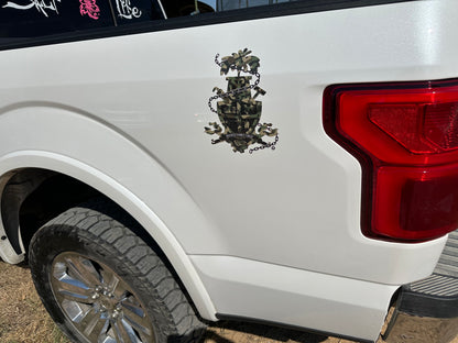 Oilfield Family Crest Decal - Woodland Camo