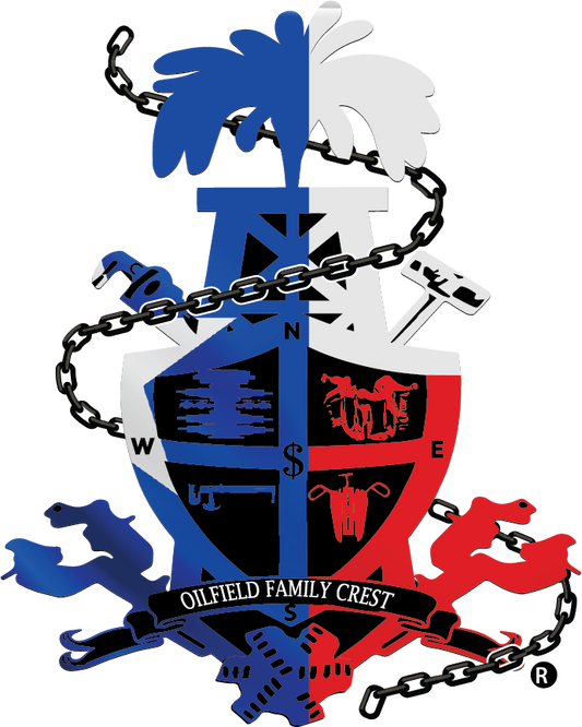 Oilfield Family Crest Decal - Texas Flag